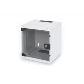 Шкаф настенный Digitus 6U 10" 312x300, glass door, 30kg max, grey (DN-10-05U-1)