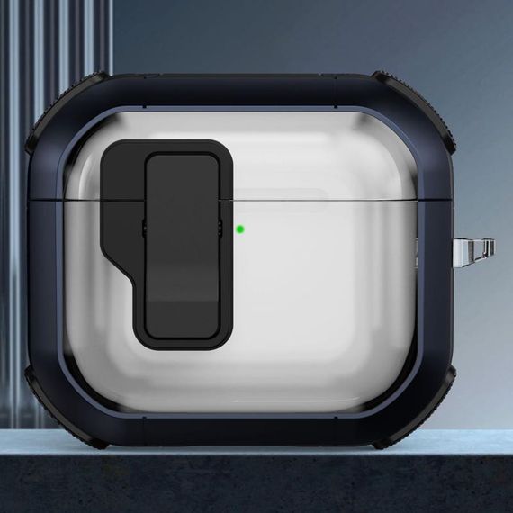 Футляр протиударний Locking Button для навушників Airpods 3 Blue | Зображення 1