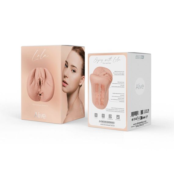 Мастурбатор-вагина + попка Alive Lola Super Realistic Masturbator L Flesh, два канала, реалистик | Зображення 5