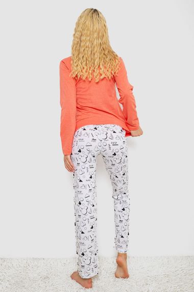 Пижама женская с принтом, цвет оранжевый, 243R1051 | Зображення 3