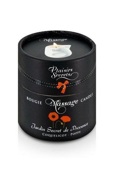 Масажна свічка з ароматом червоного маку Plaisirs Secrets Poppy, 80мл | Зображення 2
