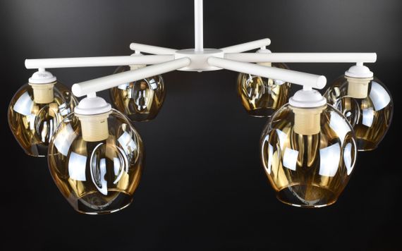 Люстра стельова на 6 лампочок 26518 Білий 55х80х80 см. | Зображення 2