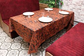 Скатерть шенилловая Kayra Verona 160×285 см Кораловый