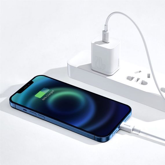 Дата кабель USB-C to Lightning 1.0m 20W Superior Series White Baseus (CATLYS-A02) | Зображення 6