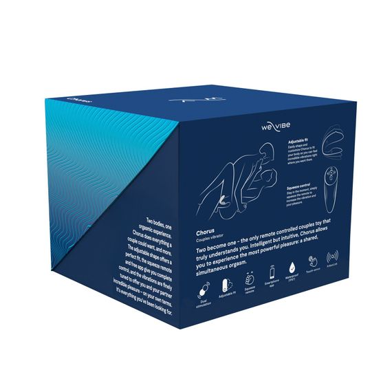 Смарт-вібратор для пар We-Vibe Chorus Cosmic Blue, сенсорне керування вібраціями стисненням пульта | Зображення 9