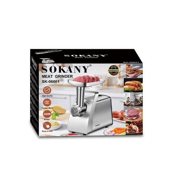 Мясорубка Sokany SK-06001 электрическая 2400 Вт сталь | Зображення 9