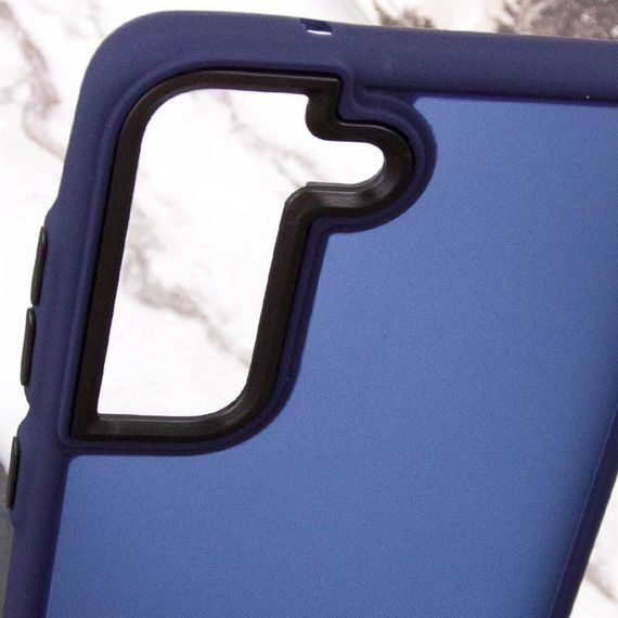 Чохол TPU+PC Lyon Frosted для Samsung Galaxy S22 Navy Blue | Зображення 4