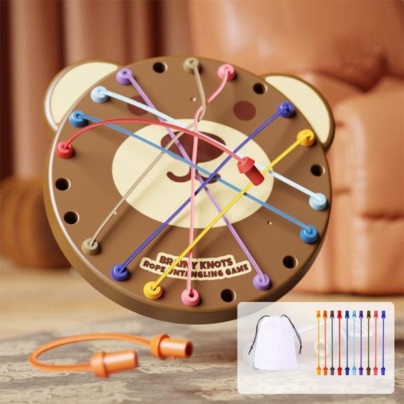 Настольная интерактивная игра Ummi ME-241 Cute Bear Rope Unravelling Game Brown | Зображення 1