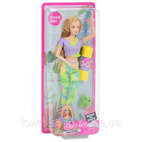 Детская кукла Yoga girl DEFA 8489, 28см, шарнирная, йогамат Желтый