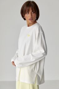 Лонг вільного фасону з написом - білий цвет, ONE SIZE (є розміри)