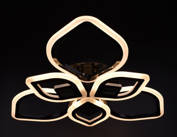 Люстра світлодіодна стельова LED світильник для квартири на стелю лед з пультом 26035 Чорний 10х60х60 см. | Зображення 2