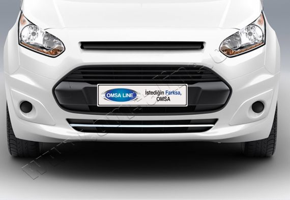 Накладки на передній бампер (1 шт, нерж) для Ford Connect 2014-2021 рр | Зображення 1