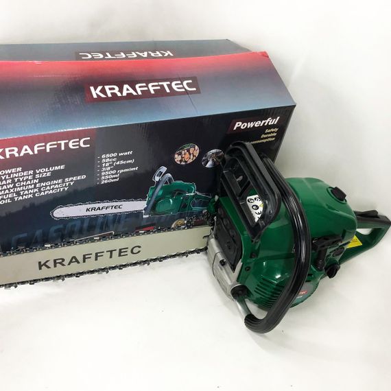Бензопила цепная 45см KRAFFTEC 5800, Пила цепная бензиновая QI-22 | Зображення 3