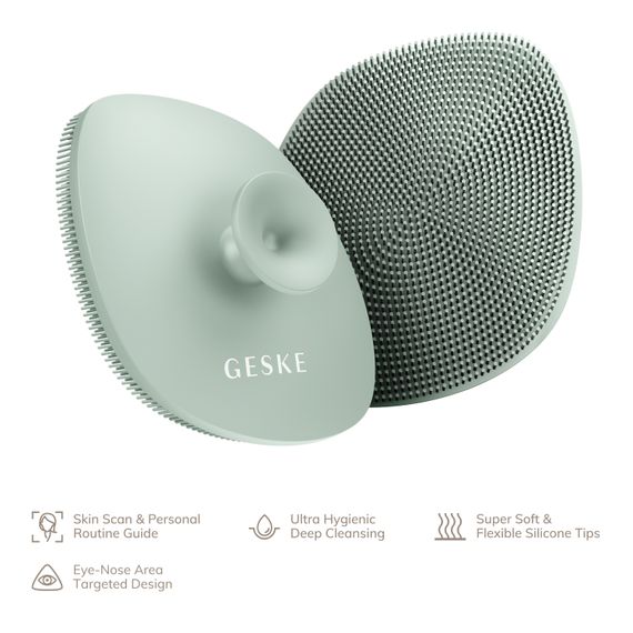 Щітка для обличчя GESKE Facial Brush 4в1 з тримачем green | Зображення 1