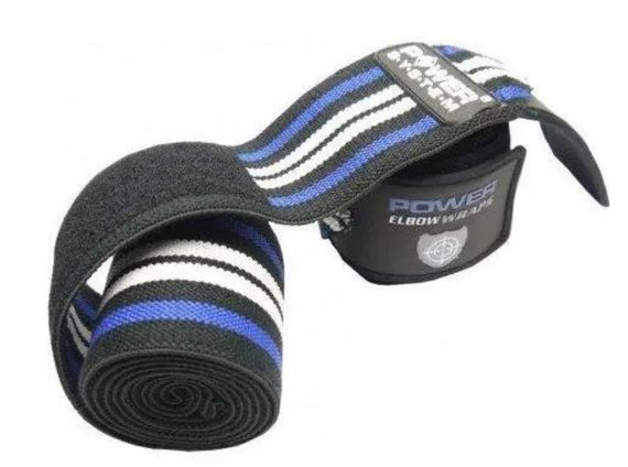 Бинти на коліна Power System PS-3700 Knee Wraps Blue/Black (пара) (PS-3700_Blue-Black) | Зображення 1