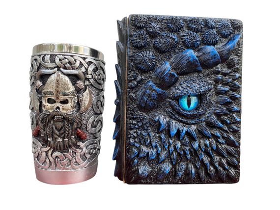 Подарунковий набір Стакан 3D Вікінг Лицарь і Блокнот 3D «Книга Теней і Глубін»