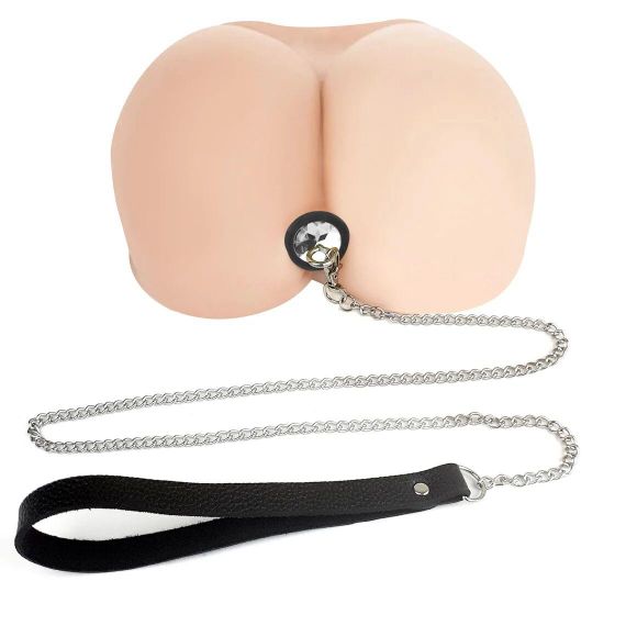 Силиконовая анальная пробка Art of Sex Silicone Anal Plug with Leash size M с поводком Black sexstyle | Зображення 1