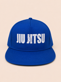 Синя бейсболка TM KINTAYO з вишивкою JIU JITSU/ДЖИУ ДЖИТСУ, з прямим козирком