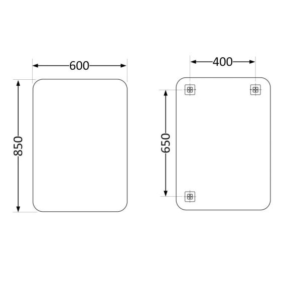 Зеркало Lidz Nicole 600х850 настенное прямоугольное с закругленными углами LD78NI6085 | Зображення 1