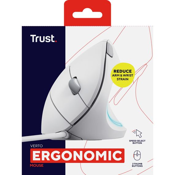 Мишка Trust Verto Ergonomic USB White (25133) | Зображення 6