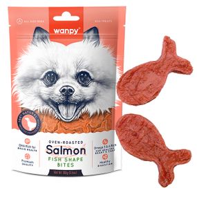 Ласощі для собак Wanpy Salmon Fish Shape Bites з лососем для собак 100 гр