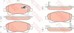 Колодки гальмівні дискові TOYOTA AVENSIS (T25), COROLLA V передн.  TRW (GDB3336)