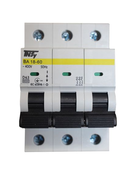 Автоматический выключатель ВА18-60 3Р 63А 6кА х-ка D Ny95504811 | Зображення 1