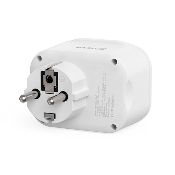 Багатофункціональна Розетка Proove Multifunctional Socket PD-01 EU 1AC (1 Type-C 20W + 2 USB) white | Зображення 5