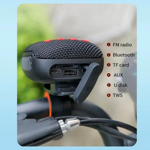 Бездротовий Bluetooth-динамік для велосипеда TG392 з радіо та гучним зв'язком, IPX5, синій | Зображення 2