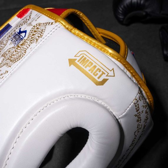 Боксерський шолом Phantom Muay Thai Full Face White Gold (капа в комплекті) | Зображення 5