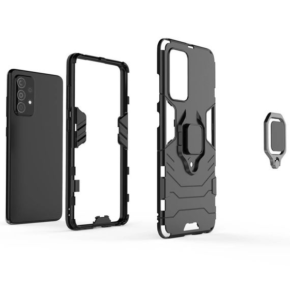 Ударопрочный чехол Transformer Ring for Magnet для Samsung Galaxy A52 4G / A52 5G Black | Зображення 5