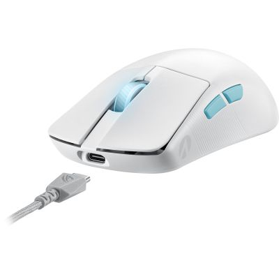 Мышка ASUS ROG Harpe Ace Aim Lab Edition Wireless/USB White (90MP02W0-BMUA10) | Зображення 6