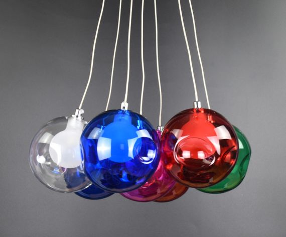 Люстра підвісна на 7 лампочок 26242 Хром 35-140х36х36 см. | Зображення 4