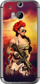 Чехол на HTC One M8 Украинка с оружием "5316u-30-17620"