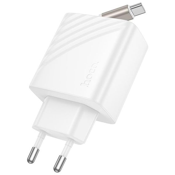 МЗП Hoco N57 Full PD20W with retractable cable Type-C (2USB-C) White | Зображення 2