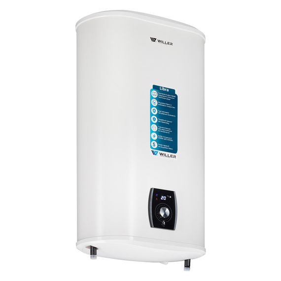 Водонагрівач WILLER Libra, 2,0 кВт, "сухий" ТЕН, 80 л, прямокутний, універсальний, білий (EVH80DR) | Зображення 8
