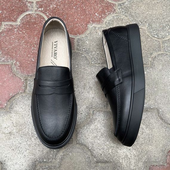 Шкіряні чоловічі лофери на масивній підошві 46 розмір