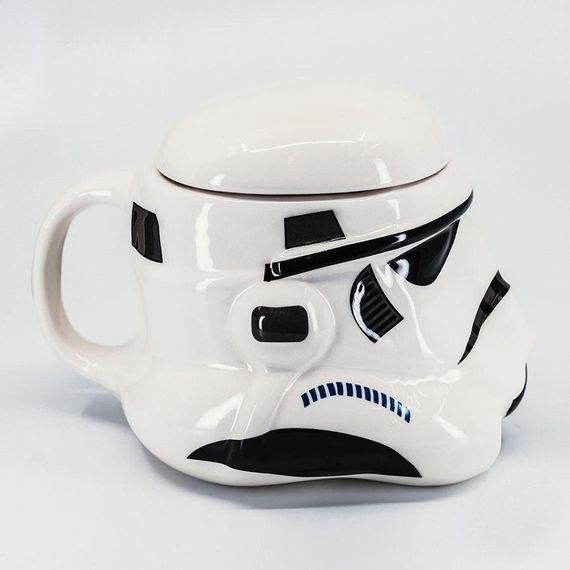 Чашка із кришкою Star Wars 3D Штурмовик (Біла) Кераміка (код: SKU-1212884063) | Зображення 3