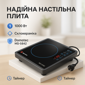 Плита кухонна переносна, Компактна побутова електроплита, Плита електрична потужна YP-56