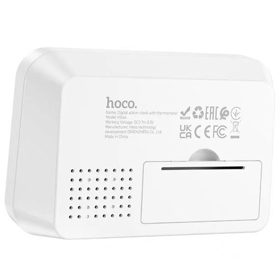 Електронний термогігрометр + годинник Hoco HX44 Indoor White | Зображення 1