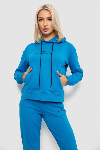 Спортивний костюм жіночий двонитка, колір джинс, 214R1419-002 | Зображення 1