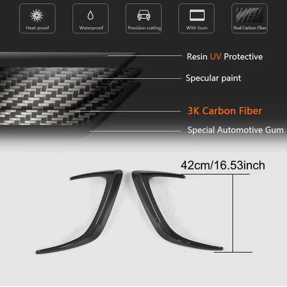 Накладки на задній бампер (для купе/кабріолет C63 AMG 2015-2019, Карбон) для Mercedes C-сlass W205 рр | Зображення 4