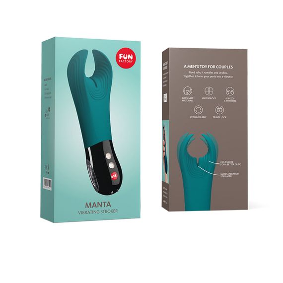 Вібратор для пеніса Fun Factory MANTA deep sea blue/black, підходить для парних ігор | Зображення 5