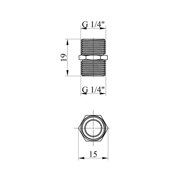 Ніпель Karro 1/4" ЗЗ нікельований KR-3113 | Зображення 1