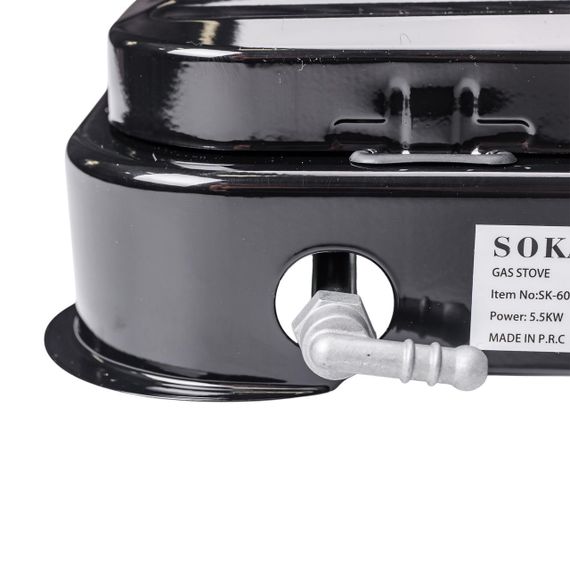 Настільна газова плита на 3 конфорки Sokany 5.5 кВт Чорна Lugi SK-6003B | Зображення 4