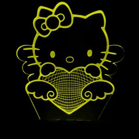 Акриловий світильник-нічник Хелоу Кіті жовтий tty-n000943