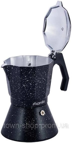 Кофеварка гейзерная Kamille Andel Black 450мл на 9 чашек KM-2513MR | Зображення 1