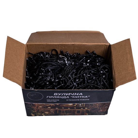 Світлодіодна гірлянда «Різдвяна фея» 100 м, 1000 LED, чорний дріт, IP65 | Зображення 1