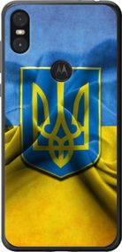 Чехол на Motorola One Флаг и герб Украины 1 "375u-1589-17620"