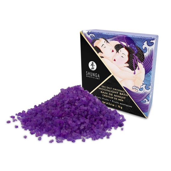 Соль для ванны Shunga Moonlight Bath – Exotic Fruits (75 г), соль Мертвого моря, аромамасла Sex Aura | Зображення 1